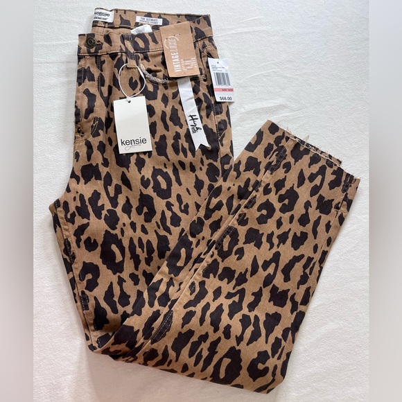 Kensie Denim - NWT Kensie Vintage Luxe Honey Leopard High Rise Jeans Size 10